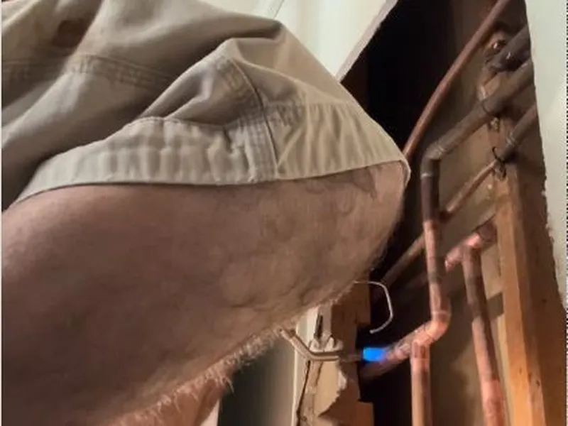 Leak detection tool, water meter, or exposed hidden pipe for Thermal imaging of a hidden leak