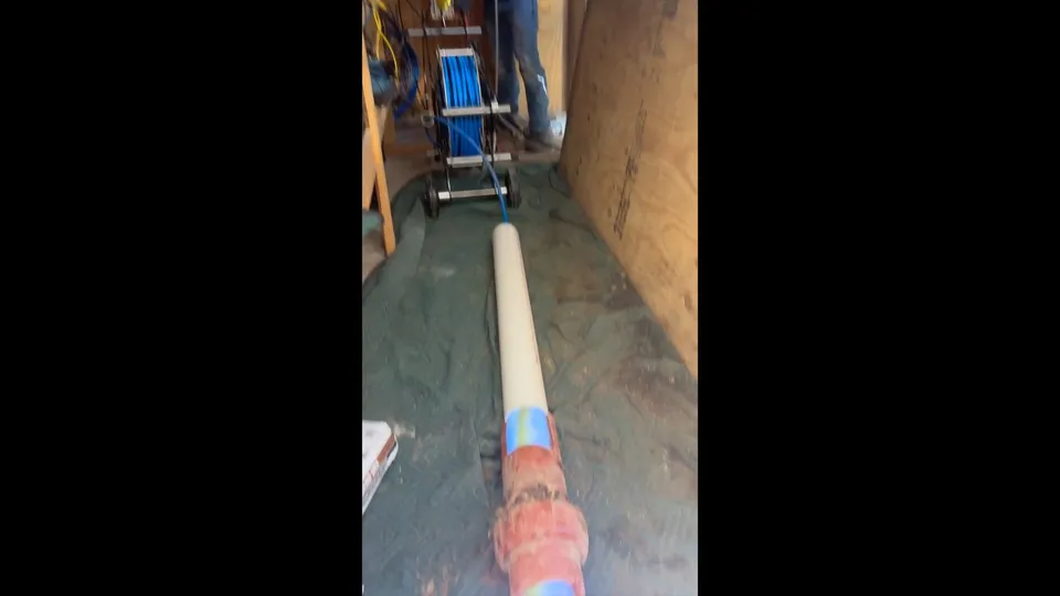 Sewer pipe, trench, cleanout, or cast iron repair area for Burst pipe flooding a Parker basement