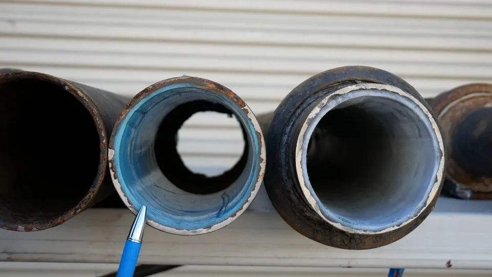 Sewer pipe, trench, cleanout, or cast iron repair area for Cottonwood tree above a Parker sewer lateral