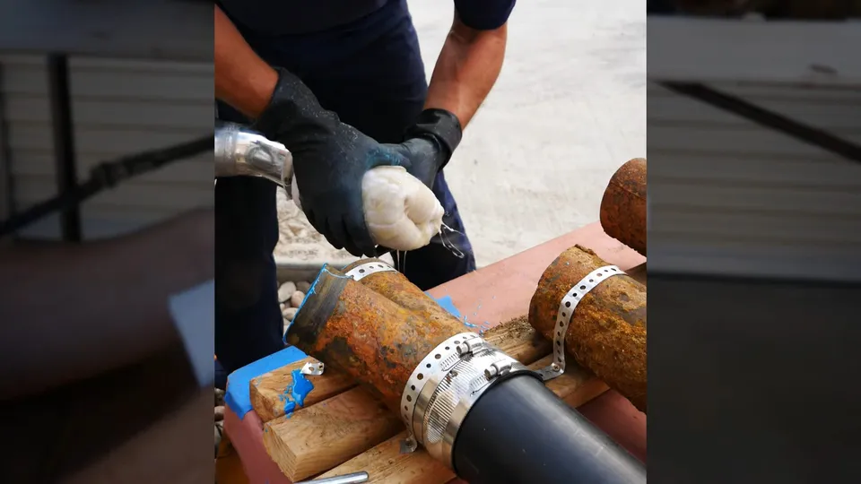 Sewer pipe, trench, cleanout, or cast iron repair area for Hydro jetting roots in a Parker sewer line