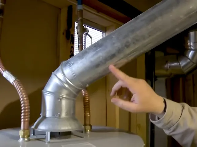 Tank water heater and plumbing connections for Stroh Ranch