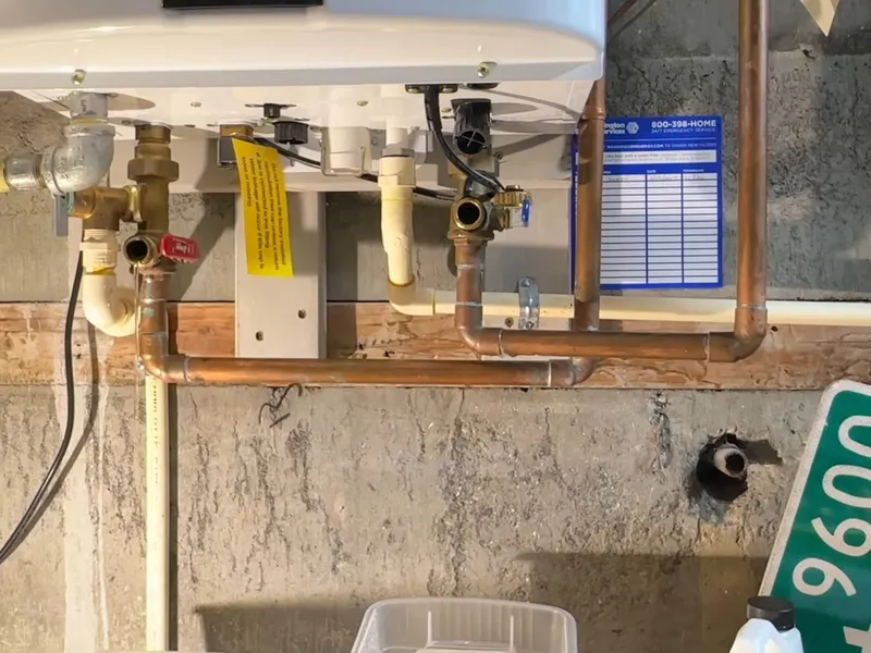 Tankless water heater valves and service hoses for Gas line for a tankless unit
