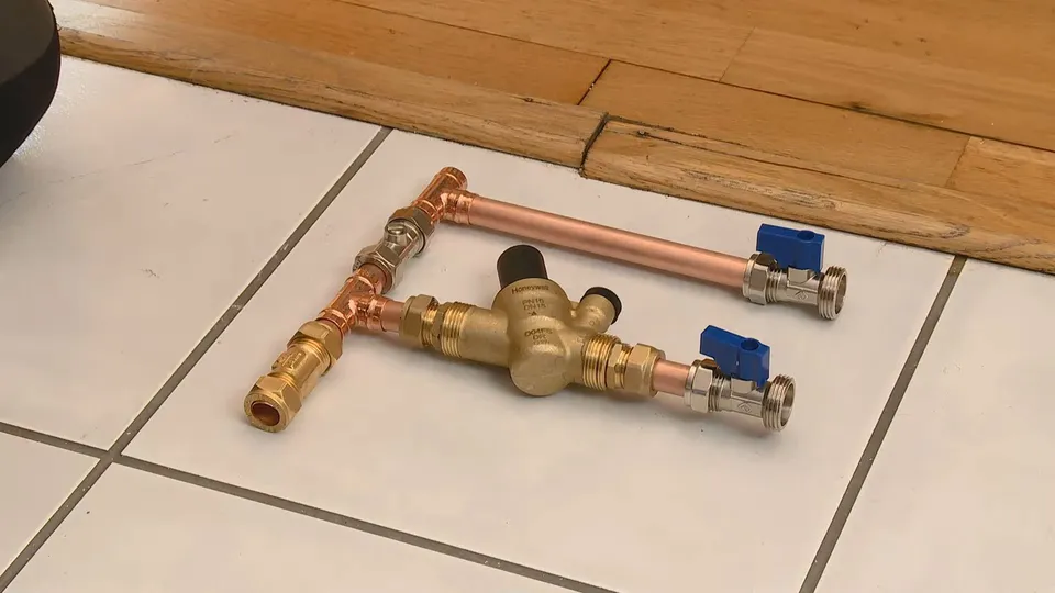 Water softener control head, tank, and brine components for Tankless water heater and water softener in a Pradera custom home